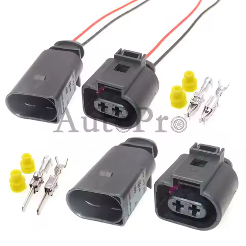 1 Set 2 Hole 1J0973722 8D0973822 1717692-1 AC Assembly Car Fog Light Cable Plug Auto Water Jet Motor