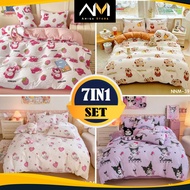 Premium Cadar Kartun Queen King (7in1) Set With Comforter 2200Thread Count Bedsheet High Quality