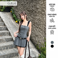 Đầm ôm dáng xoè xếp ly phối viền ren | Ricky dress - CLELIE