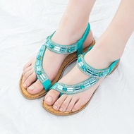 Ladies shoes Cross-Border Bohemian Women's shoes Sandals Women Blue Check Striped Flat shoes