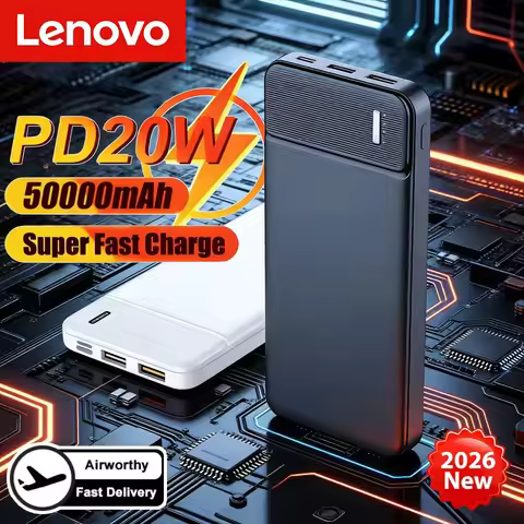 Lenovo 120W 50000mAh PowerBank Portable Fast Charging External Battery Power Bank High Capacity Powe