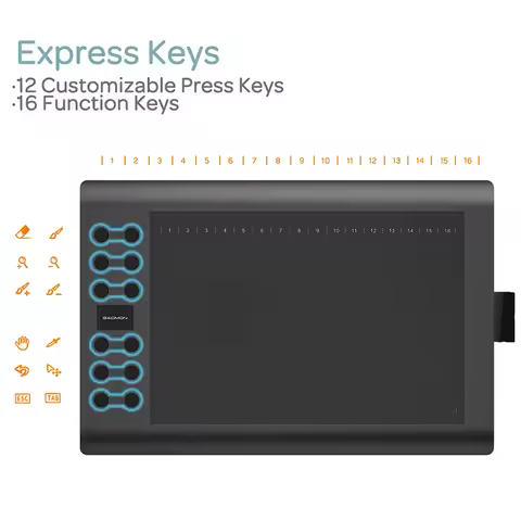 GAOMON M106K & M106K Pro Graphics Tablet with Battery-Free Pen – Compatible with Windows, Mac, & And