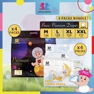 MOMO HOUSE Diapers Premium Diapers Lampin Baby Diapers Pants Premium Diaper M(34) / L(32) / XL(30) /