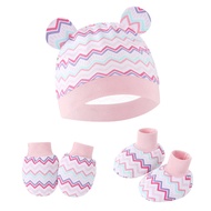 Babyonline(Y287)M2 ชุดเซ็ตหมวกพร้อมถุงมือถุงเท้าสำหรับเด็กทารก ฝ้าฝ้าย นิ่ม อ่อนโยนต่อผิว