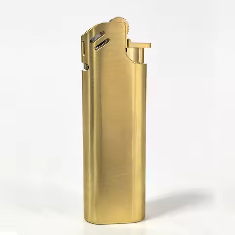 CNC Brass Butane Lighter Flint Wheel Soft Flame Windproof Metal Gas Lighter Brass Pocket Cigarette L