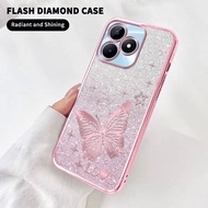 Shockproof Rhinestone Casing for Realme Note 50 4G/C51/C53/Narzo N53/RMX3830/RMX3834 Case Glitter Bu