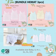 [TOMS] LIBBY (3pcs) Plain Color Baby and Kids Undershirt Singlet White/