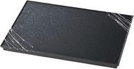 J-kitchens 873347 Serving Plate, 13.0 inches (33 cm), Flat Plate, Black Tataki White Rung, 13.0 inch
