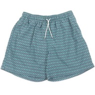 全新 Hermès H 標誌印花 Serie 連結泳褲，綠松石藍和海軍藍，M 碼，正品，義大利製造，男款。