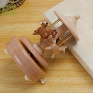 Carousel Music Box Retro Wooden Carousel Music Box Handmade Carousel Horse Music Box Beech Wood Rota