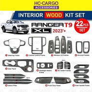 Ford Ranger XL T9 2023 Wood Skin Car Interior 22PCS Panel Frame Accessories