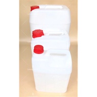 New Food Grade Bottle Jerrycan Tong 5 10 25 Liter HDPE Nature Jerry Can Plastic With Cover Heavy Duty Minyak Unica