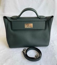 29cm hermes 2424 小號29cm 松柏綠銀扣 z刻 有塵袋