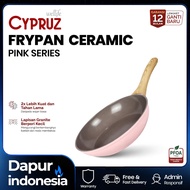 Cypruz Pink Ceramic Fry Pan - Non-Stick Ceramic Frying Pan