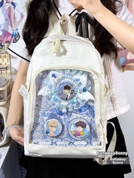 Large Capacity Stylish Schoolgirl Backpack Transparent 2D Anime