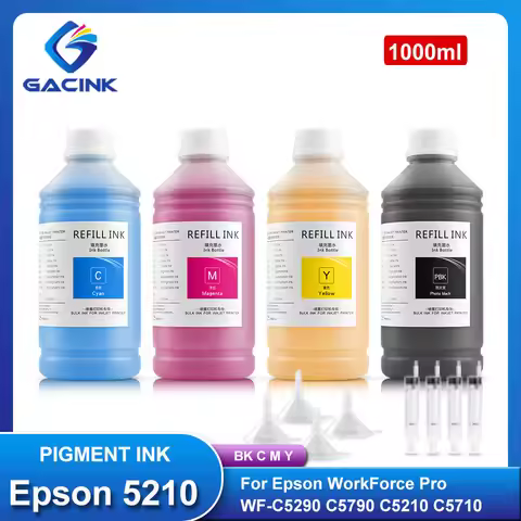 1000ml 5210 Pigment Ink For Epson WorkForce Pro WF-C5290 C5790 C5210 C5710 Waterproof Ink T9441 T945