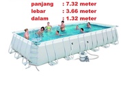 kolam renang swimming pool above ground portable Ukuran Size paling besar terbesar big jumbo large p