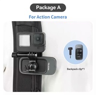 TELESIN 360° Rotation Magnetic Backpack Clip Clamp Mount for GoPro Hero 12 11 10 9 8 7 6 5 Insta360 DJI Action Camera Accessories