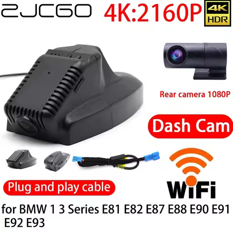ZJCGO 4K Car DVR Dash Cam Wifi Front Rear Camera 24h Monitor for BMW 1 3 Series E81 E82 E87 E88 E90 
