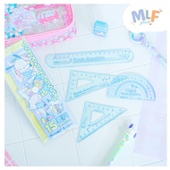 MLF Goods Alat Tulis Sekolah MLF Goods Ruler Set Sanrio My Melody Pochacco Penggaris Cute Bahan Prem