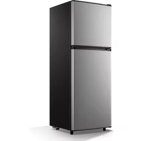 Classic Retro Compact Refrigerator 4.5 Cu.Ft - 2 Door Mini Fridge With Adjustable Removable Glass Sh