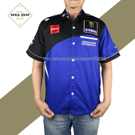 Baju Balap Motor Racing Pria Bordir MotoGP Rossi Kemeja Seragam Mekanik Bengkel Touring Uniform Moti