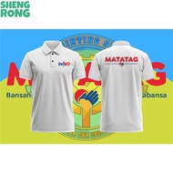 S.RONG -【READY STOCK】Fast Shipping-MATATAG PURE WHITE UNIFORM SUBLIMATION BADGE TSHIRT FOR MEN AND WOMEN POLO SHIRT T SHIRT 3D Shirt Full Sublimation for Men Women Uniform polo shirt with logo on the front and back, deped matatag poloshirt sublimation