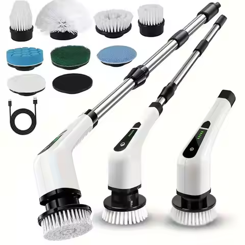 Spin Scrubber,Cordless Cleaning Brush,Shower Cleaning Brush with 8 Replaceable Brush Heads, Power Sc