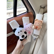 Creative Car Seat Belt Shoulder Cover Cartoon Plush Seat Belt Cover Cute Girl Car Interior Accessori