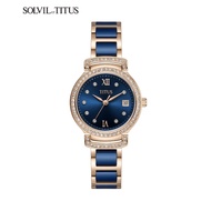 Solvil et Titus W06-03139-009 Women's Quartz Analogue Watch in Blue Dial and Stainless Steel With Ceramic Strap