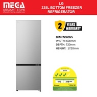 LG GB-B3354PY 335L 2-DOOR FRIDGE | Bottom Freezer | 3 Ticks + FREE $50 GROCERY VOUCHER BY LG