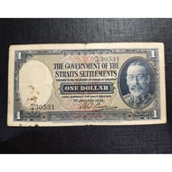 Straits Settlements Old Banknote King George V 1 Dollar Year 1935 ( Minor Side Chips) - Original Pap