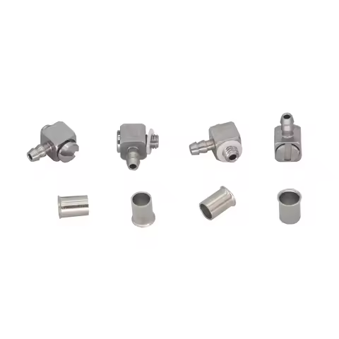 90º Hose Elbow M3-3mm Pipe With Pipe Sleeve For RC Hydraulic Cylinder Valve Stainless Steel Connecto