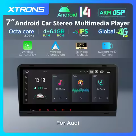 8.8" Android 14 Octa-core 4+64G Car Multimedia Player For Audi A3 8P S3 RS3 HD Screen Car Stereo Wit