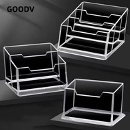 GOODV 1Pcs Bussiness Card Holder,  Transparent Display Stand Business Card Box, 1/2/3 Grids Acrylic 