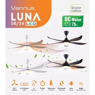 ALPHA Vannus - LUNA 5B 60 /56 / 40 / 46 / 36 Inch LED Light DC Motor Ceiling Fan with 5 Blades 6 Speed Remote Grand Luna