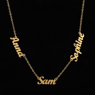 Custom 2 to 6 Family Names Necklace For Women Friendship Necklace Bestie Gift BFF Necklace Titanium 