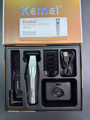 Kemei 3023-702 Zero Gapped Cordless Hair Trimmer Professional Hair Clipper Men Barber Rechargeable F
