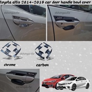 toyota altis 2014-2018 car door handle bowl carbon fiber cover exterior accessories skhongauto