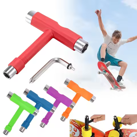 Portable Skateboard T Tools Screwdriver Wrench Hardware Hand Tools Dismantling Device Adjustable Wre