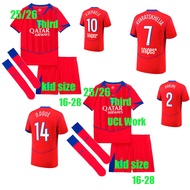 25/26 PSG O.DEMBELE soccer clothes 2025 paris-Third Jerseys kid suits（with pants and socks ） D.DOUE 