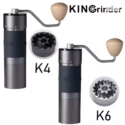 Kingrinder K4 /K6 manual coffee grinder portable mill 420stainless steel 48mm stainless steel Titani