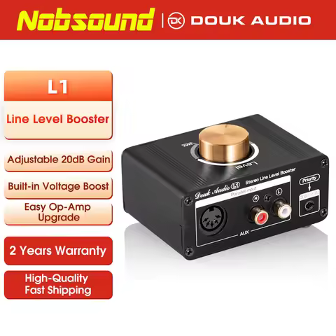 Nobsound HiFi Stereo Line Level Pre-Amplifier Mini Audio Signal Booster 20dB High-gain Preamp Volume