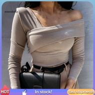 Women's Off-Shoulder Long Sleeve Blouse - Casual Streetwear
