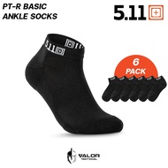 5.11 Tactical - PT-R Basic Ankle Socks (6-Pack) ถุงเท้าข้อสั้น ถุงเท้ากีฬา เดินป่า ลดการเสียดสี ป้อง