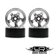 Yeah Racing WL-0142SV WL-0142GM 1.9 Aluminum CNC 5 Spoke Beadlock Wheel Silver / Gold Titanium WL-01