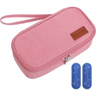 Breastmilk Cooler Bag with 2 Ice Pack Insulated Oxford Cloth Breastmilk Cooler with Lanyard Waterpro