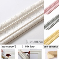 2.3m long waist line,Kaison 3D Wallpaper Waterproof glue sticker Self adhesive wall decoration bedroom ceiling diy wall art wall paper dinding