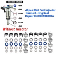 48pcs/8Set  Injector O-Ring Seal Repair Kit 06H998907A for  A3 A4 A5 A6 Q5  Golf  CC 1.8 2.0T 06J998
