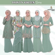 Tema Dusty Green Baju Kurung Dewasa Plus size Plain Lace Moden Muslimah Terkini Tunang Bridesmaid Ke